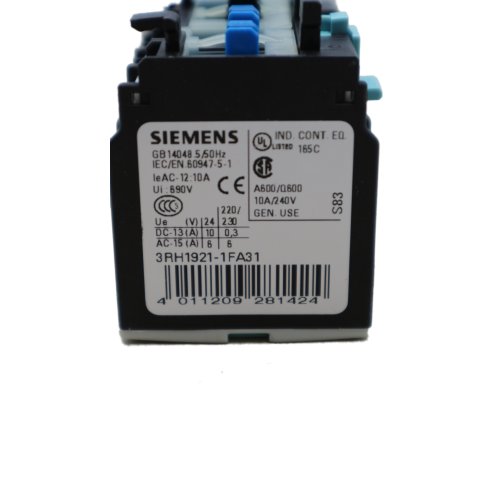 Siemens 3RH1921-1FA31 Hilfsschalterblock Auxiliary switch block