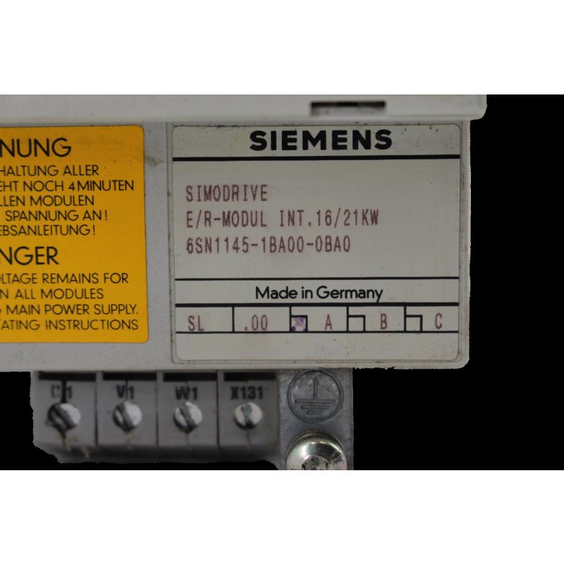 Siemens 6SN1145-1BA00-0BA0 Simodrive E/R Module 16/21 kW Serie A