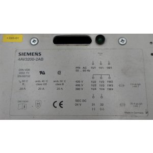 Siemens 4AV3200-2AB Gleichrichtergerät Rectifier...