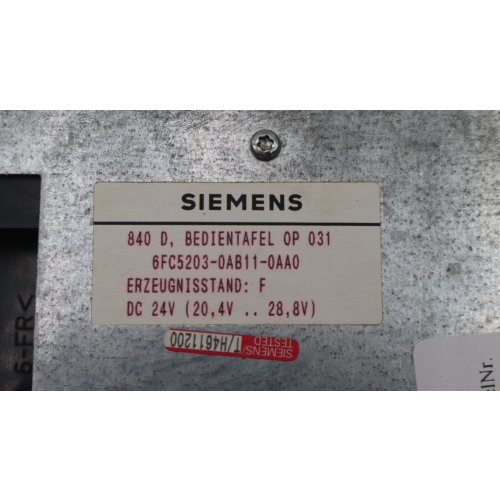 Siemens Sinumerink 6FC5203-0AB11-0AA0 Bedientafel Bedienfeld Operator panel