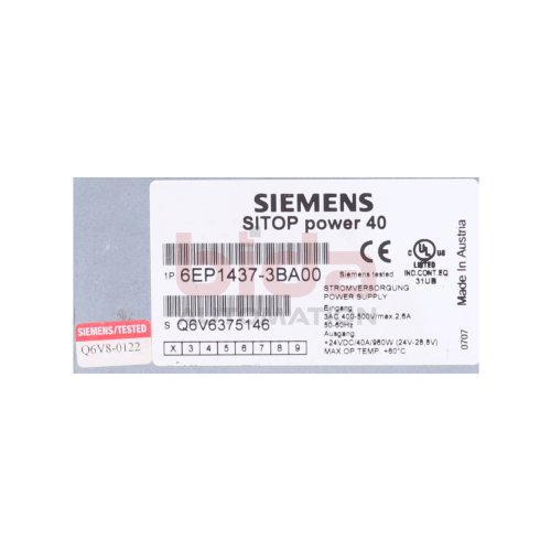 Siemens SITOP 6EP1437-3BA00 Geregelte Stromversorgung Stabilized power supply