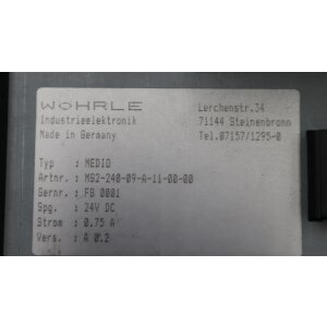 Wöhrle MED10 Bedienpanel Bedienfeld Control panel...