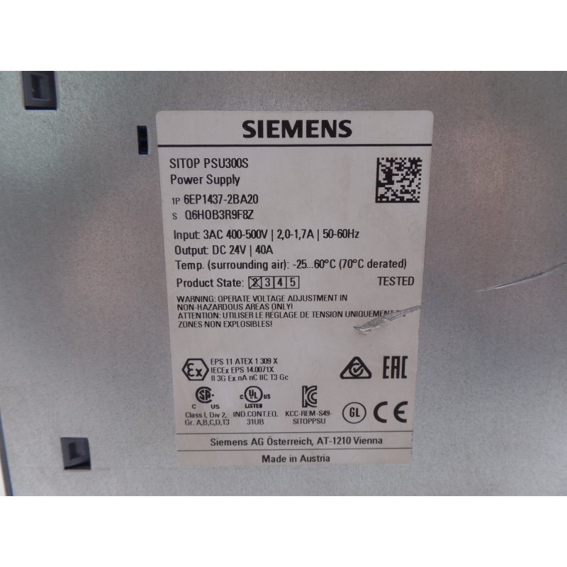 Siemens SITOP PSU300S 6EP1437-2BA20 Power Supply Netzteil