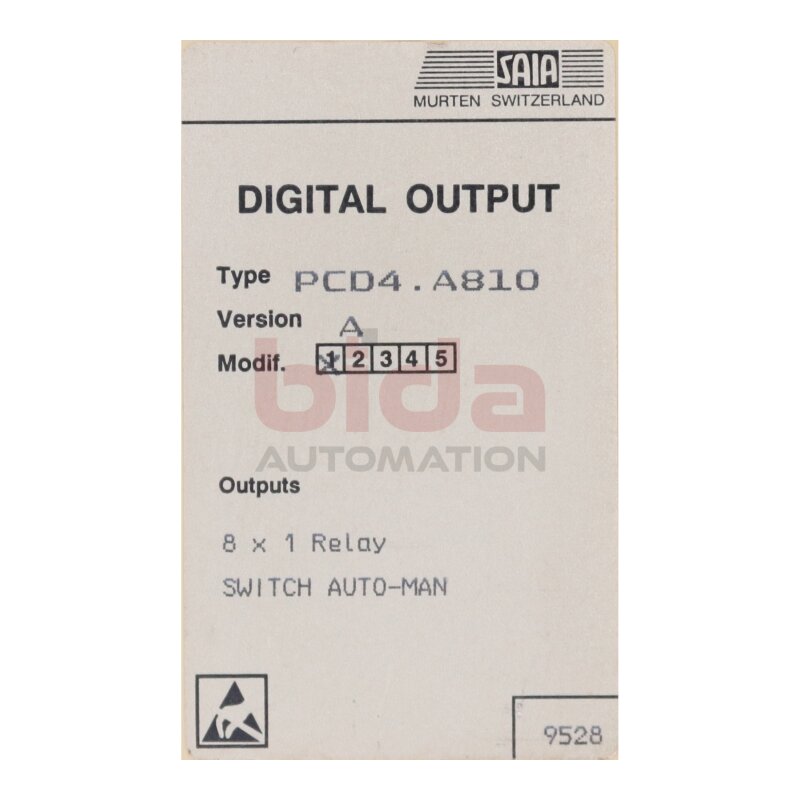 SAIA PCD4.A810 Digitales Ausgangsmodul Digital output module
