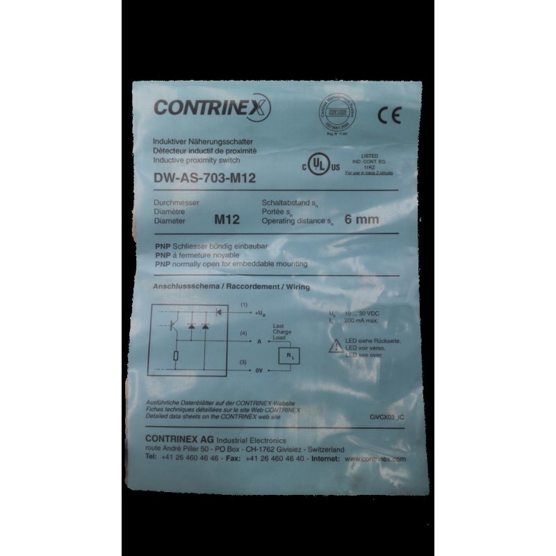 Contrinex DW-AS-703-M12 Induktiver N&auml;herungsschalter Inductive proximity switch