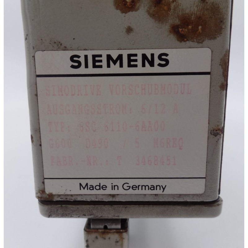 Siemens Simodrive Vorschubmodul 6SC 6110-6AA00 feed module