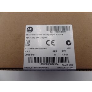 Allen Bradley 2085-IF8 Micro800 8 Ananloges Eingangsmodul...