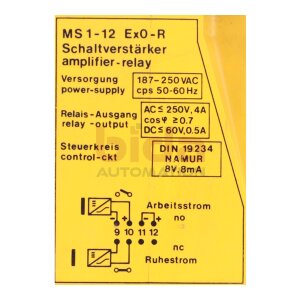 Turck MS1-12 Ex0-R Trennschaltverstärker switching...