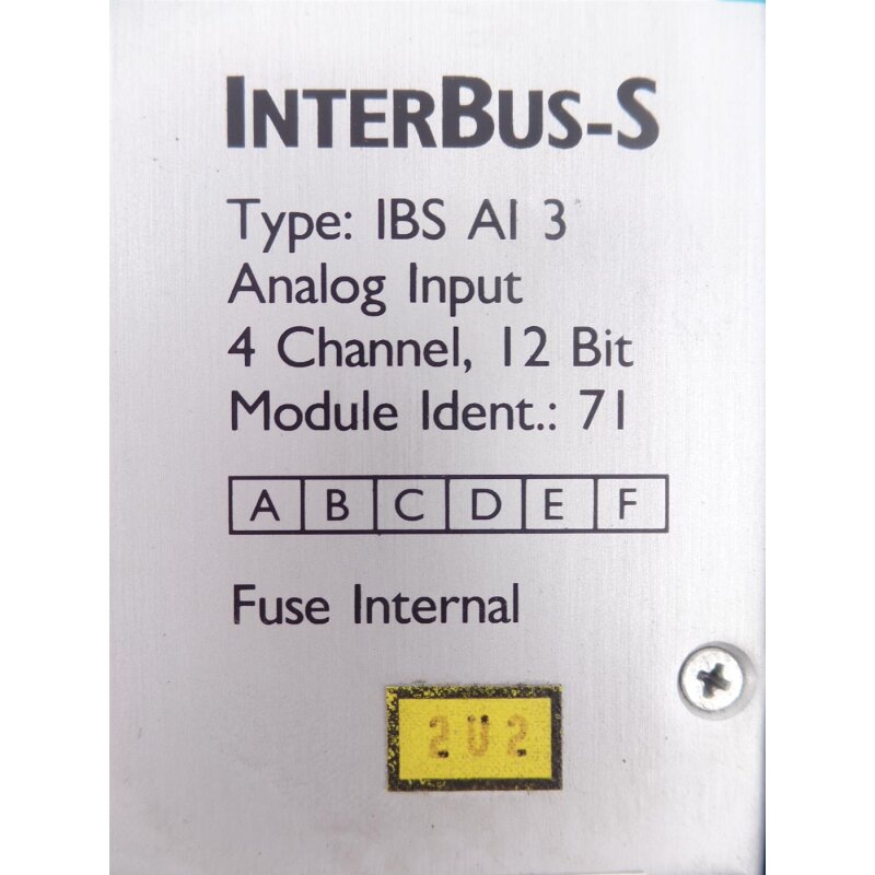 Phoenix Contact IBS AI 3 INTERBUS-S analog input Module-ID 71