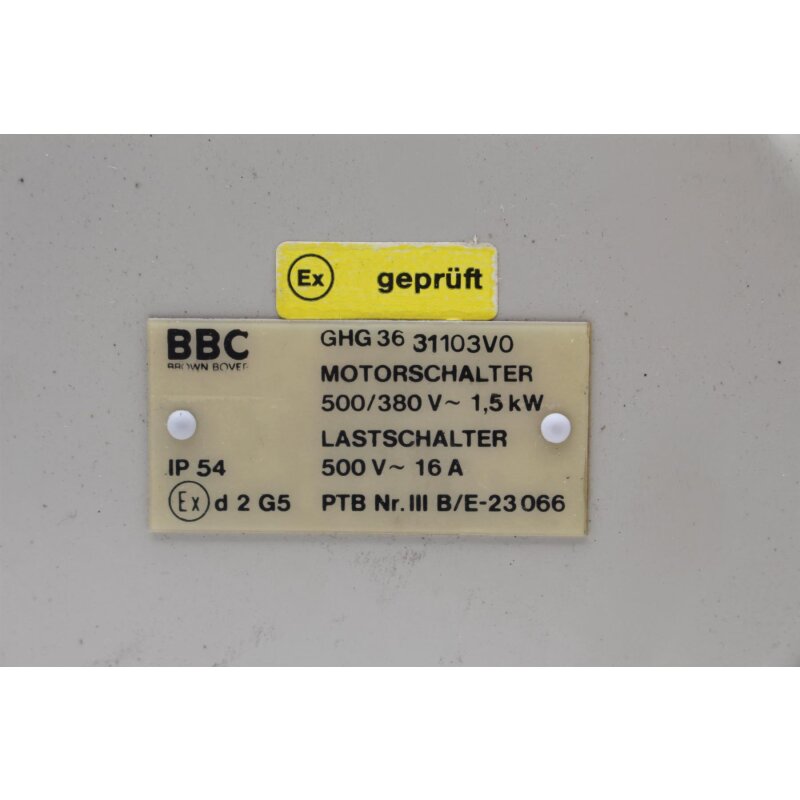 BBC GHG 36 31103V0 Motorschalter Motor switch Lastschalter Load switch