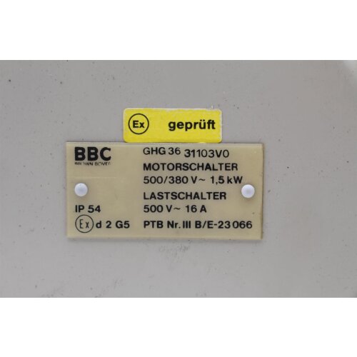 BBC GHG 36 31103V0 Motorschalter Motor switch Lastschalter Load switch