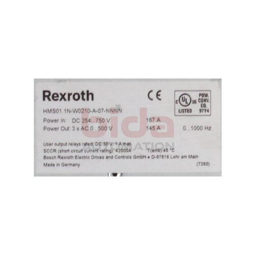 Rexroth HMS01.1N-W0210-A-07-NNNN Indradrive HMS01 Wechselrichter Inverter Antriebsregler