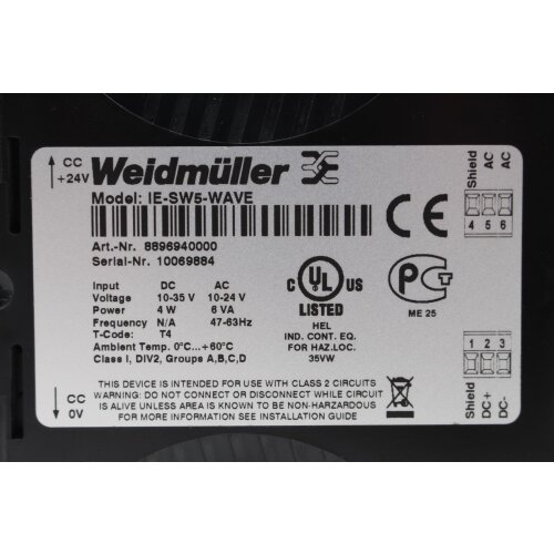 Weidm&uuml;ller IE-SW5-WAVE Netzwerkswitch Schalter Network switch