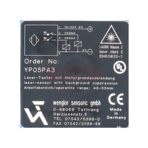 Wenglor Senoric YP05PA3 Laser Taster mit...