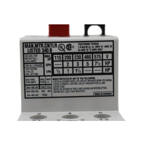 Moeller PKZM1-10 Motorschutzschalter Motor-protective switch
