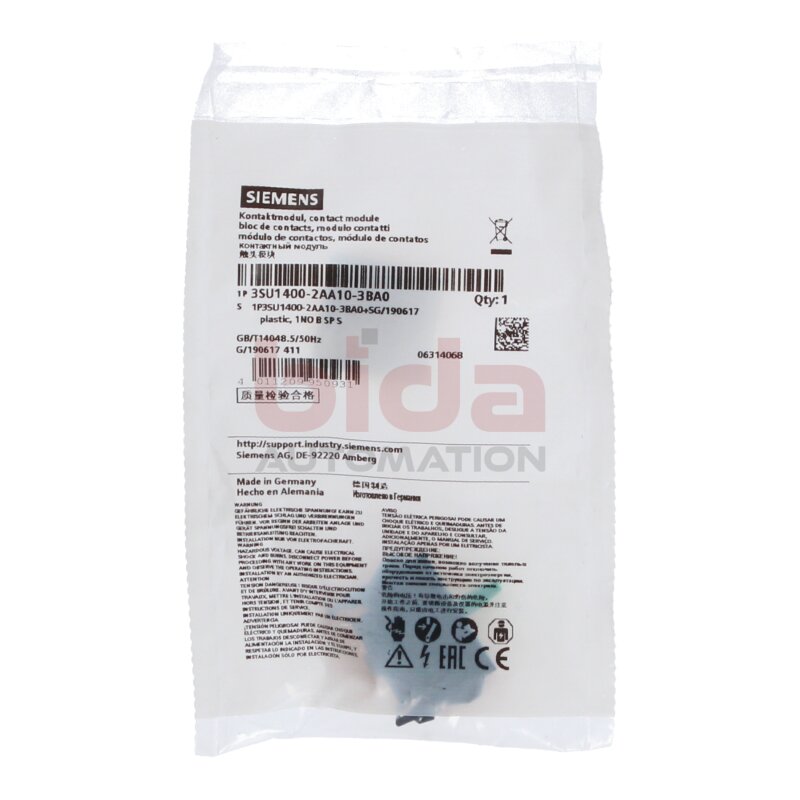 Siemens 3SU1400-2AA10-3BA0 Kontaktmodul Contact Module