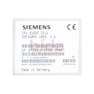 Siemens 6FC5410-0AY01-0AA0 Sinumerik 810 D CPU 810DE [12...