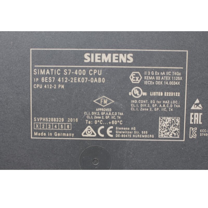Siemens 6ES7 412-2EK07-0AB0 Simatic S7-400 CPU