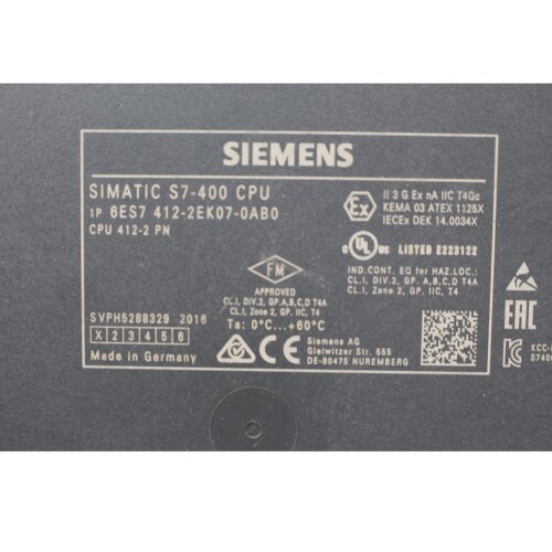 Siemens 6ES7 412-2EK07-0AB0 Simatic S7-400 CPU