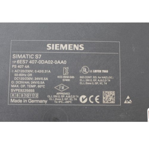 Siemens 6ES7 407-0DA02-0AA0 Simatic S7 Power Supply Stromversorgung 120/230V 24VDC