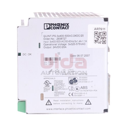 Phoenix Contact QUINT-PS-3x400-500AC/24DC/20 Power Supply Stromversorgung