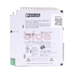 Phoenix Contact QUINT-PS-3x400-500AC/24DC/20 Power Supply...