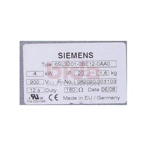 Siemens 6SL3201-OBE12-0AA0 Bremswiderstand Braking...