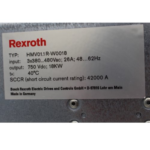 Rexroth HMV01.1R-W0018-A-07-NNNN Power Supply Stromverorgung 3x380-480V 18kW