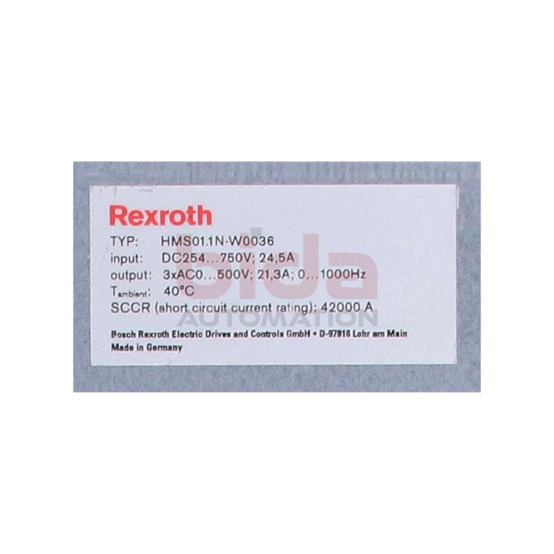 Rexroth HMS01.1N-W0036-A-07-NNNN Umrichter Inverter Einzelachs-Umrichter IndraDrive single axis