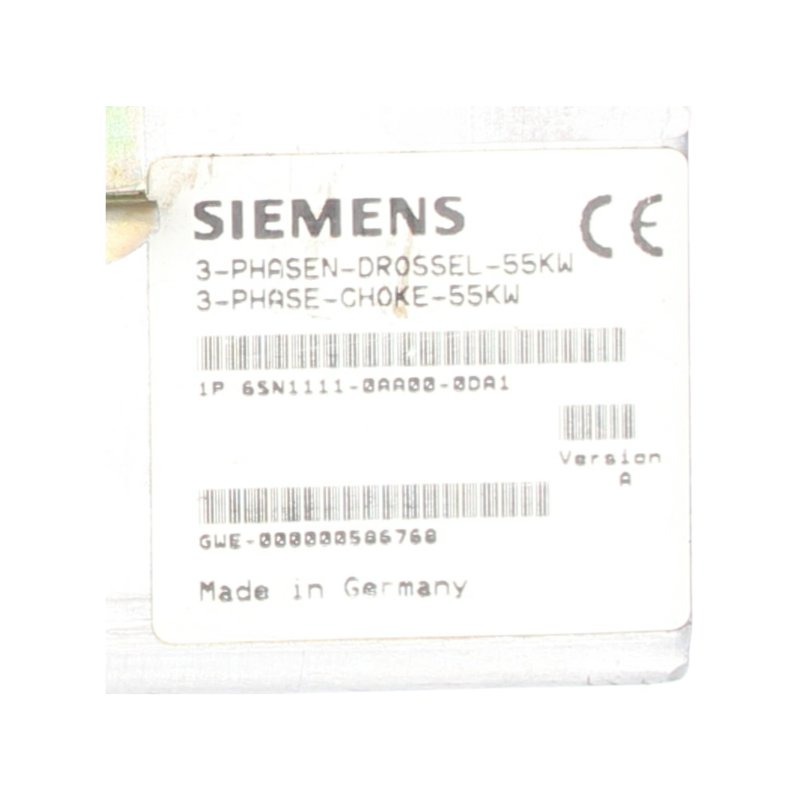 Siemens 6SN1111-0AA00-0DA1 Transformator 3-Phasen-Drossel 55kW