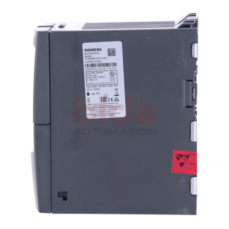 Siemens 6SE6440-2UD15-5AA1 Micromaster 440 Frequenzumrichter Frequency Converter
