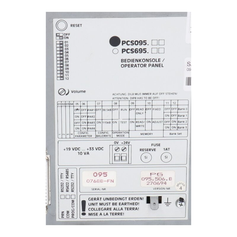 Lauer PCS095 Bedienger&auml;t Bedieneinheit Operator Panel