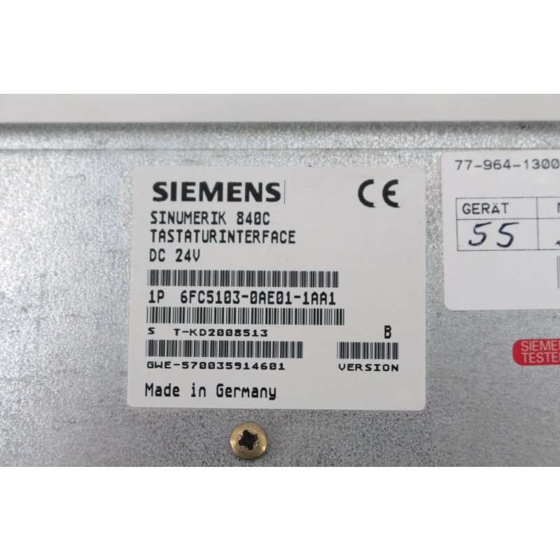 Siemens 6FC5103-0AE01-1AA1 Tastaturinterface Sinumeric 840C 24V