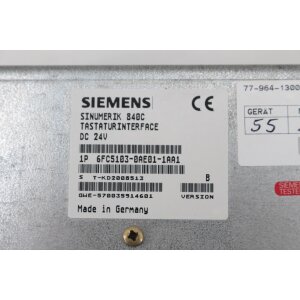 Siemens 6FC5103-0AE01-1AA1 Tastaturinterface Sinumeric...