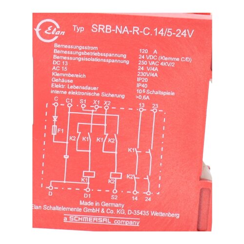 Elan SRB-NA-R-C.14/5-24V Sicherheitsrelais Safety relay