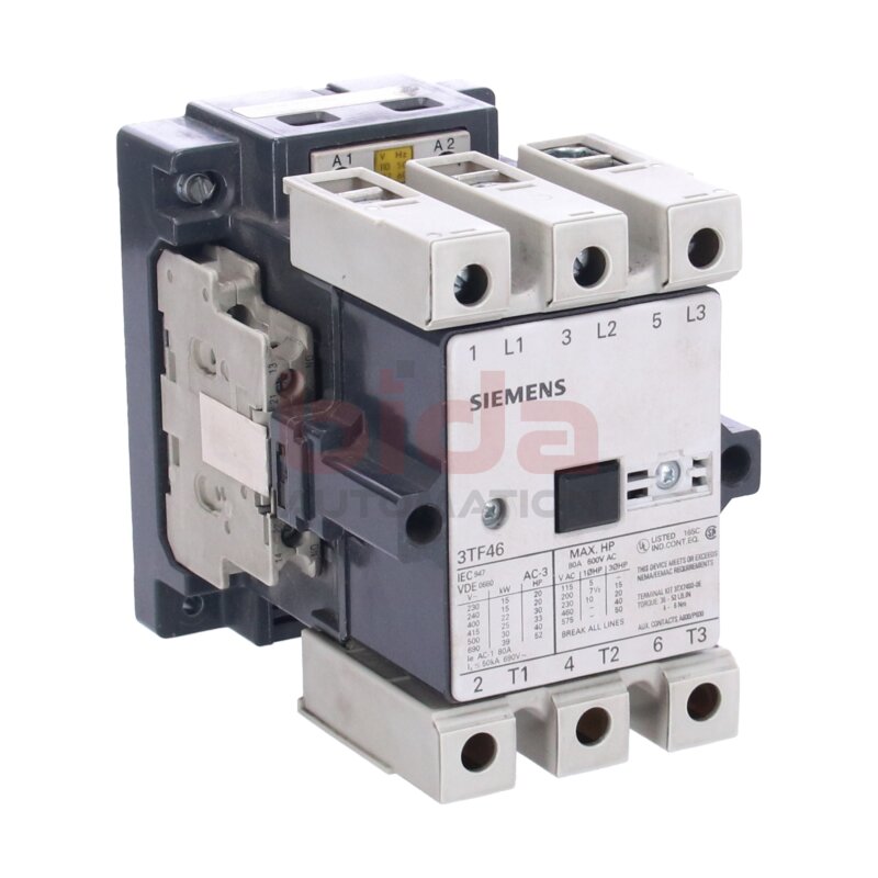 Siemens 3TF46 Leistungssch&uuml;tz / Power Contactor 600V AC