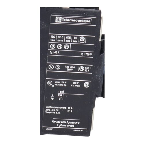 Telemecanique LC1D250008M7 Sch&uuml;tz Contactor