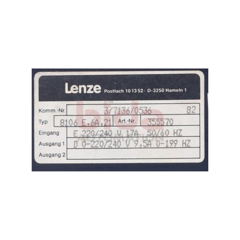 Lenze 8106 E.6A.21 Frequenzumrichter 8100 frequency converter 17A
