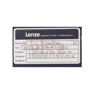 Lenze 8106 E.6A.21 Frequenzumrichter 8100 frequency...