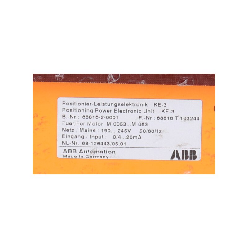 ABB 68816-2-0001 Positionier-Leistunselektronik Positioning Power Electronic Unit