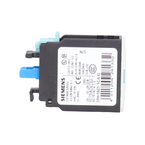 Siemens 3RH1921-1CA10 / 3RH1 921-1CA10 Hilfsschalter  Auxiliary Contactor