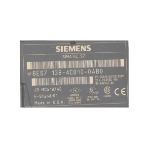 Siemens Simatic S7  6ES7 138-4CB10-0AB0 Leistungsmodul...