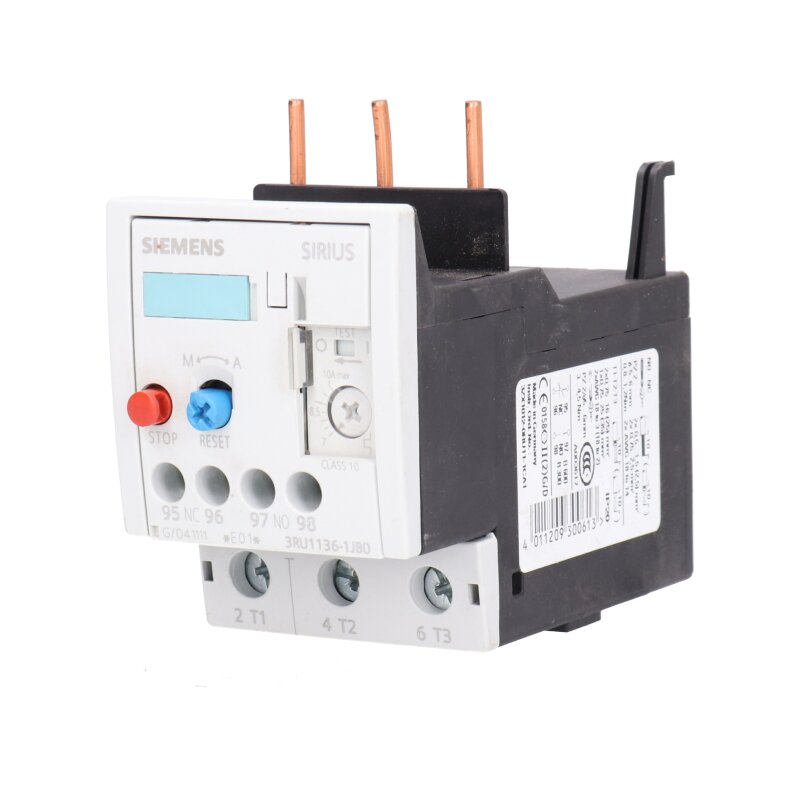 Siemens Sirius 3RU1136-1JB0 / 3RU1 136-1JB0 &Uuml;berlastungsrelais Overload Relay