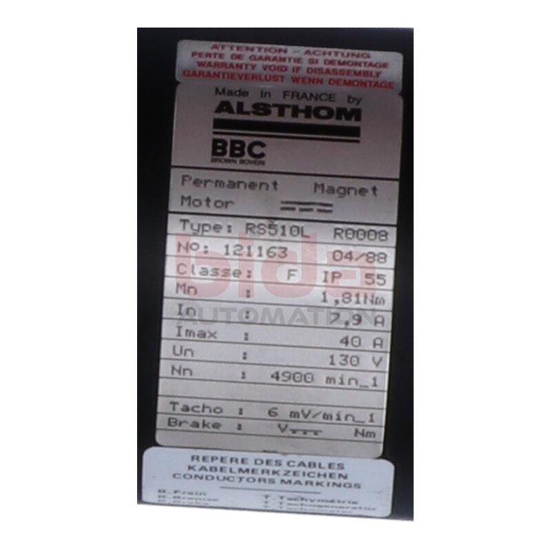 ABB Alsthom BBC  RS510L R0008 Permanent Magnet Motor Permanent Magnet Motor