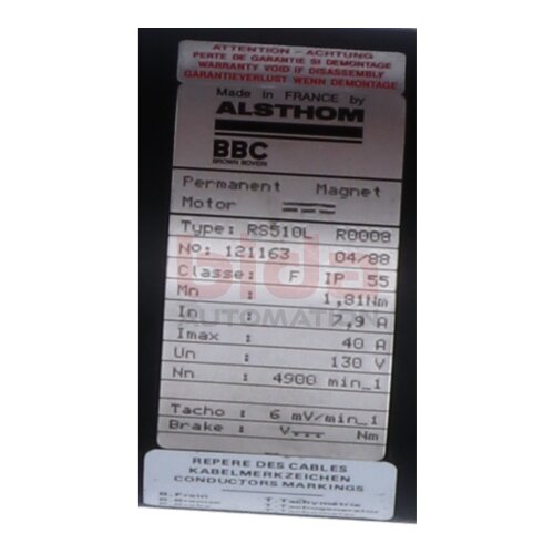 ABB Alsthom BBC  RS510L R0008 Permanent Magnet Motor Permanent Magnet Motor