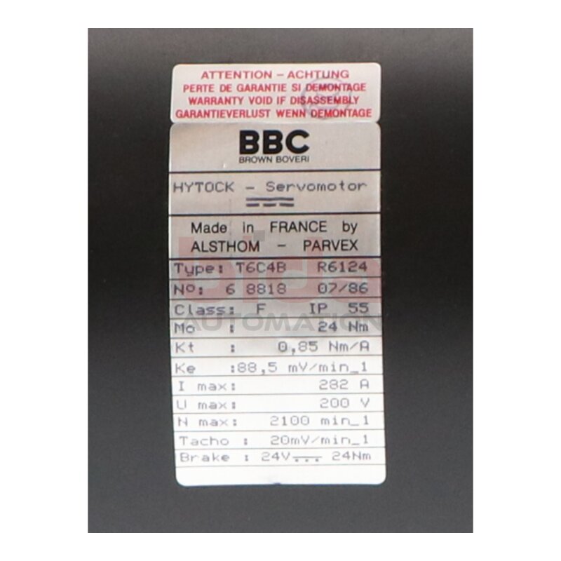 ABB Alsthom BBC T6C4B R6124 Servomotor Servo Motor