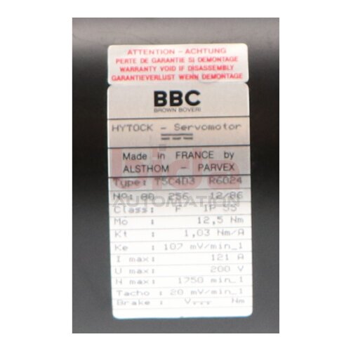 ABB Alsthom BBC T5C4D3 R6024 Servomotor Servo Motor