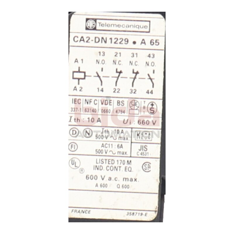 Telemecanique CA2-DN1229.A 65 Hilfssch&uuml;tz Auxiliary Contactor