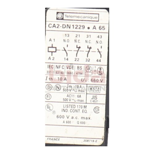 Telemecanique CA2-DN1229.A 65 Hilfssch&uuml;tz Auxiliary Contactor