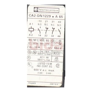 Telemecanique CA2-DN1229.A 65 Hilfsschütz Auxiliary...